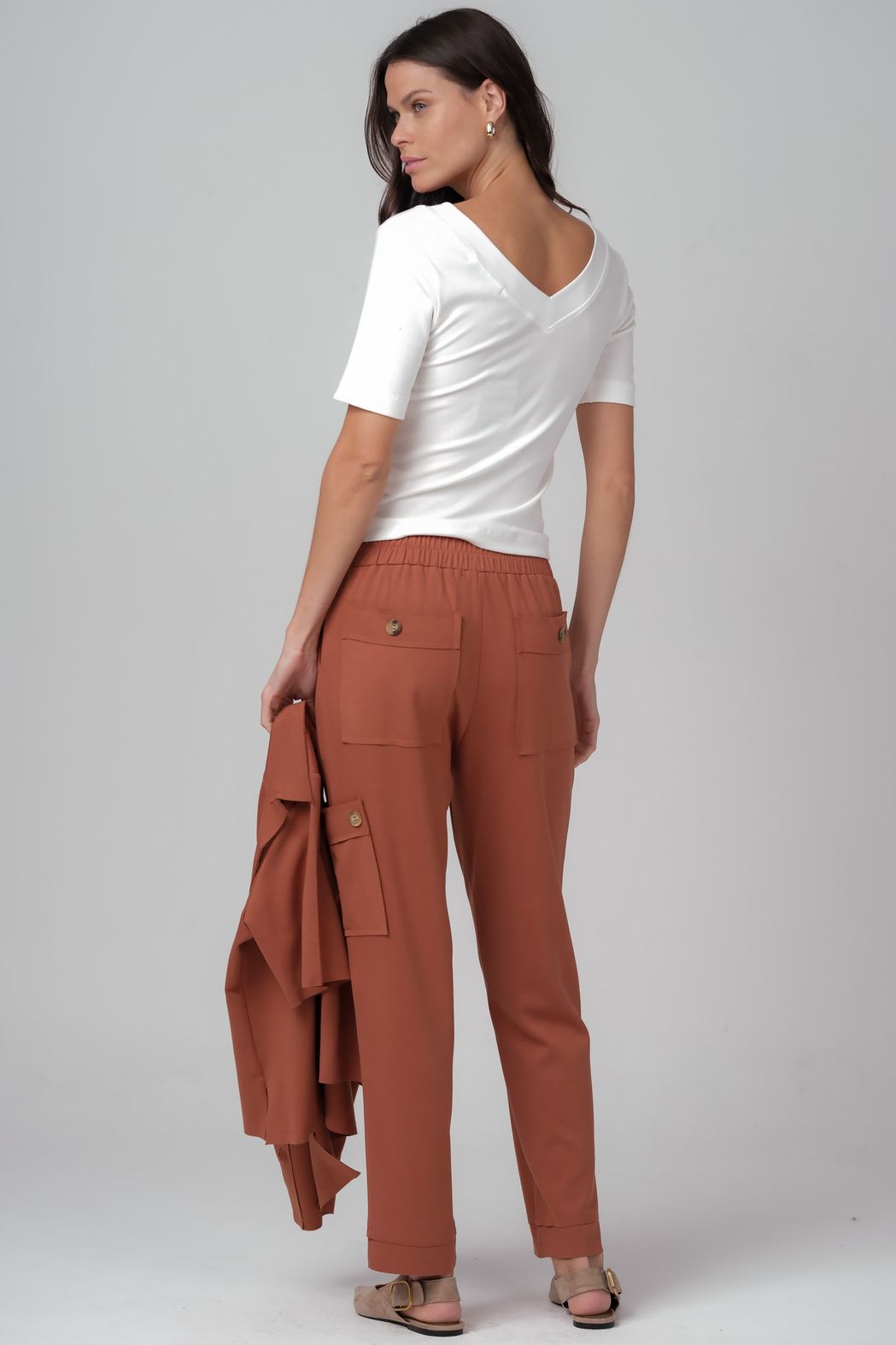 Blusa Decote V Branco Brisa