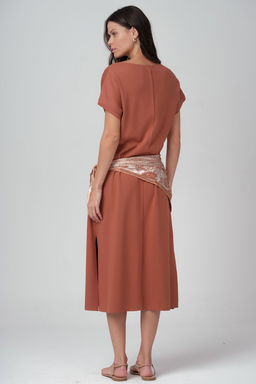 Vestido Malha Marrom Camila