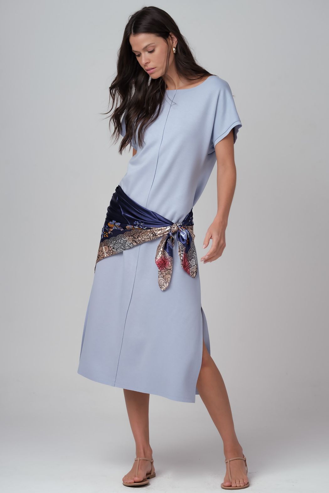 Vestido Malha Azul Camila