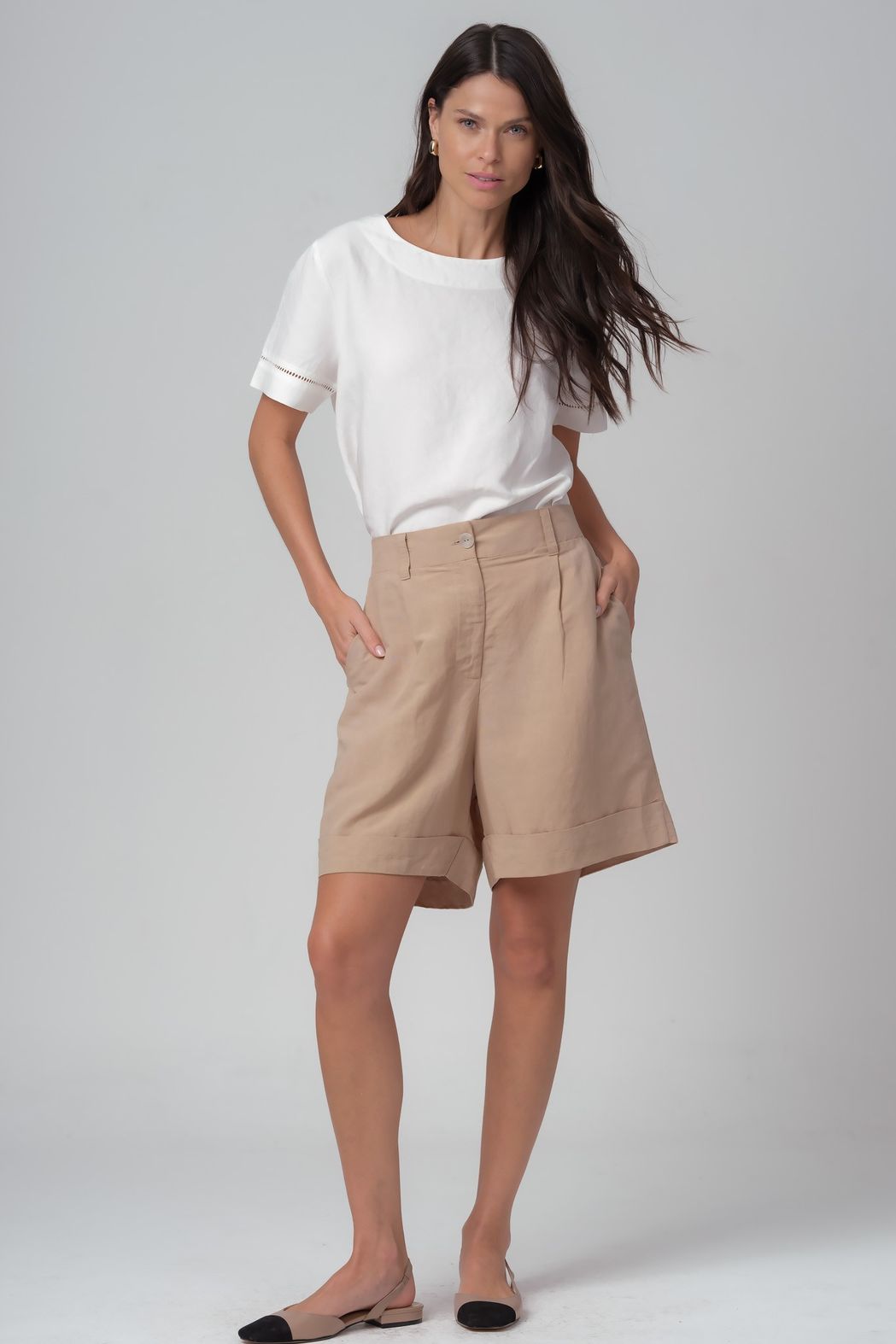 Shorts Linho Caqui Ivana
