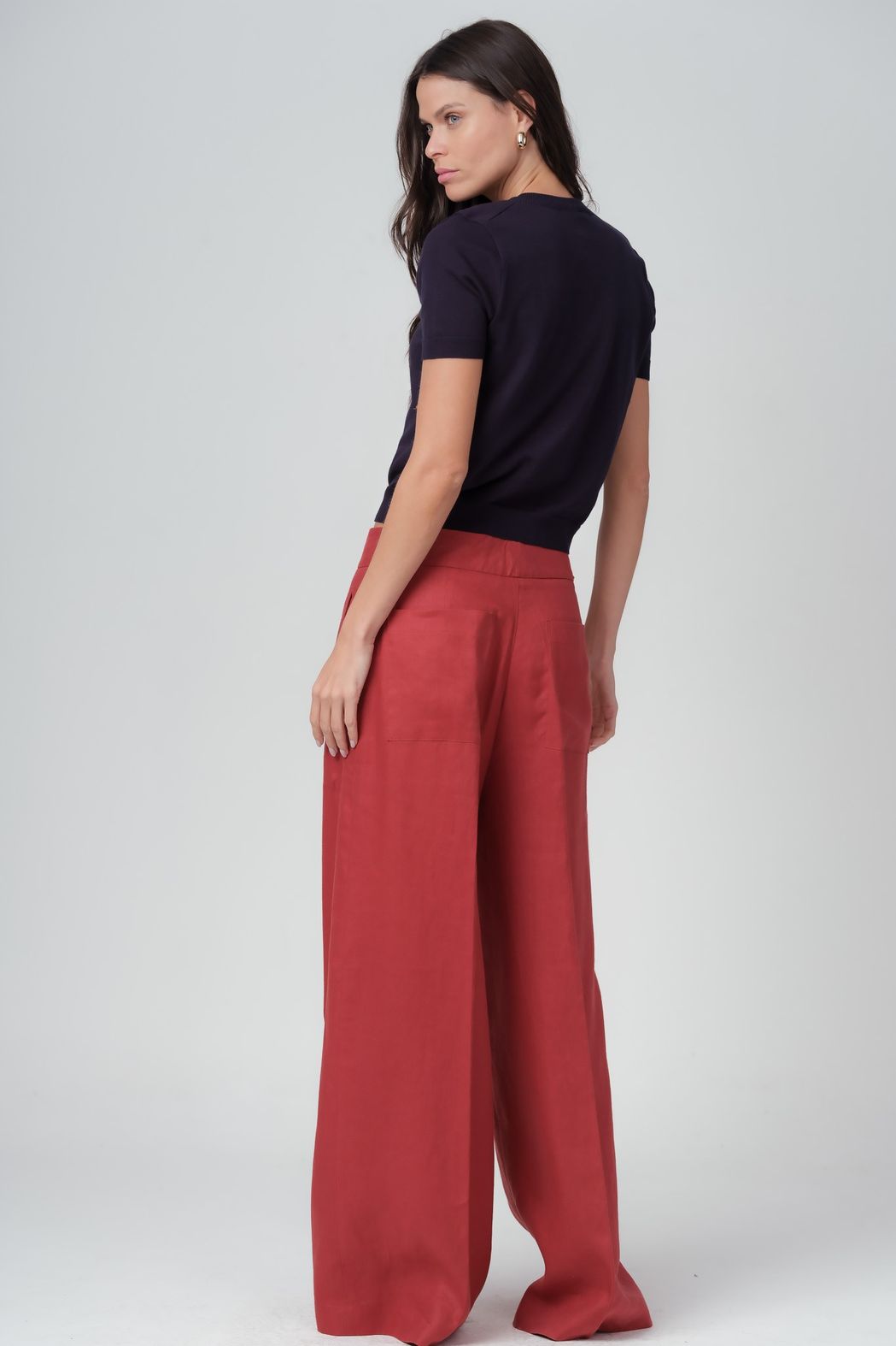 Blusa em Trico Bordado Marinho Patricia