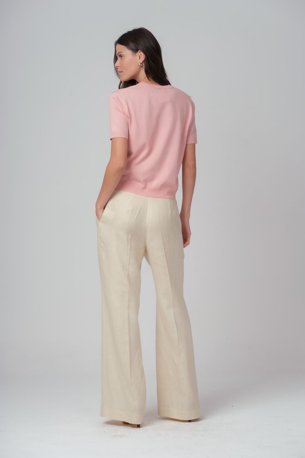 Blusa Trico Bordado Rosa Margot