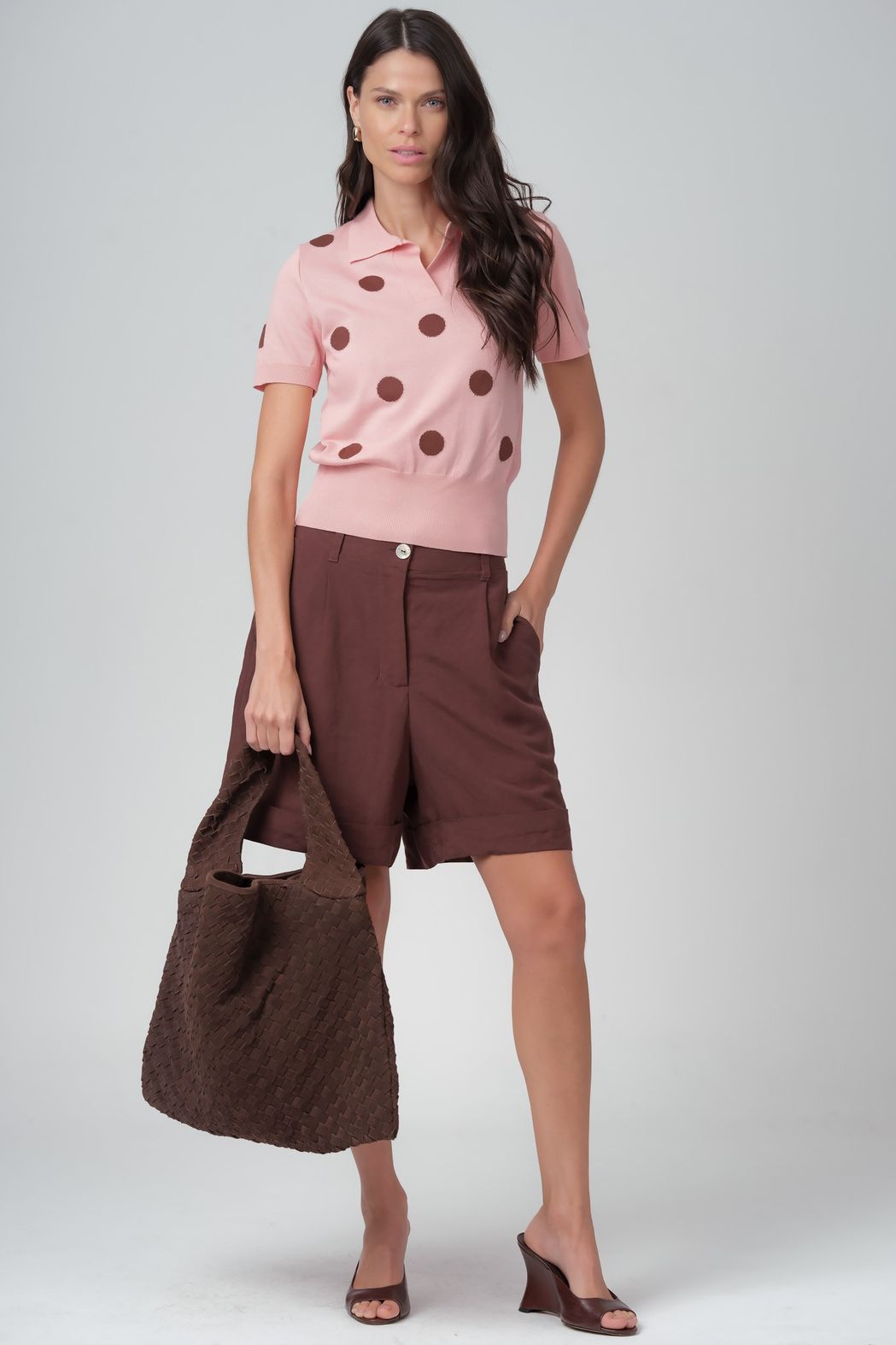 Bolsa Couro Tresse Pinhão Vanessa