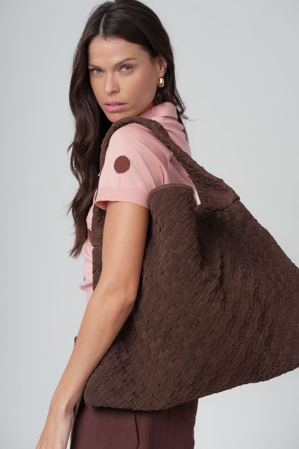 Bolsa Couro Tresse Pinhão Vanessa