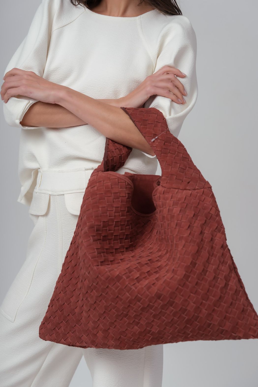 Bolsa Couro Tresse Vinho Vanessa