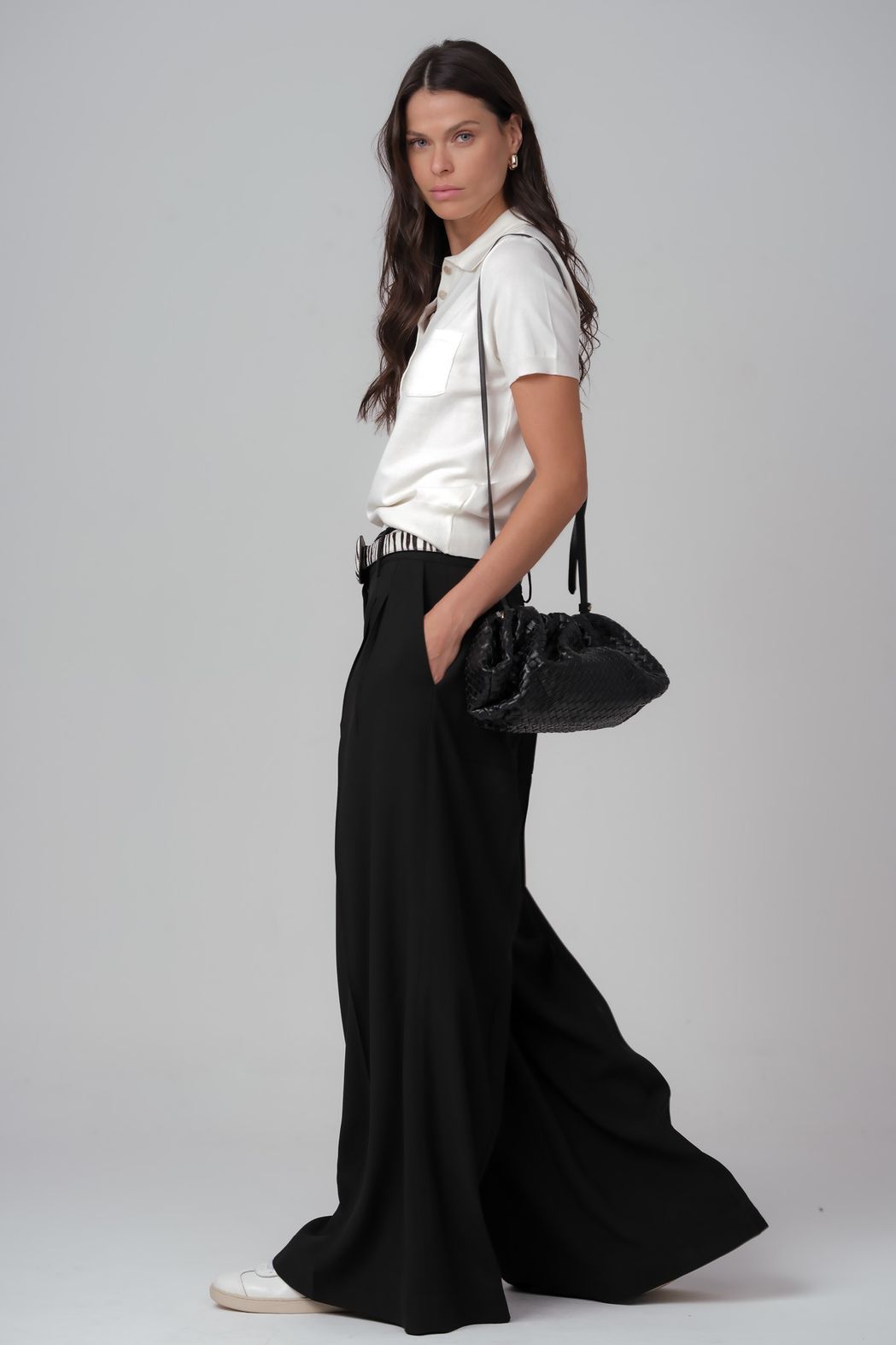 Bolsa em Couro Tresse Preto Valentina