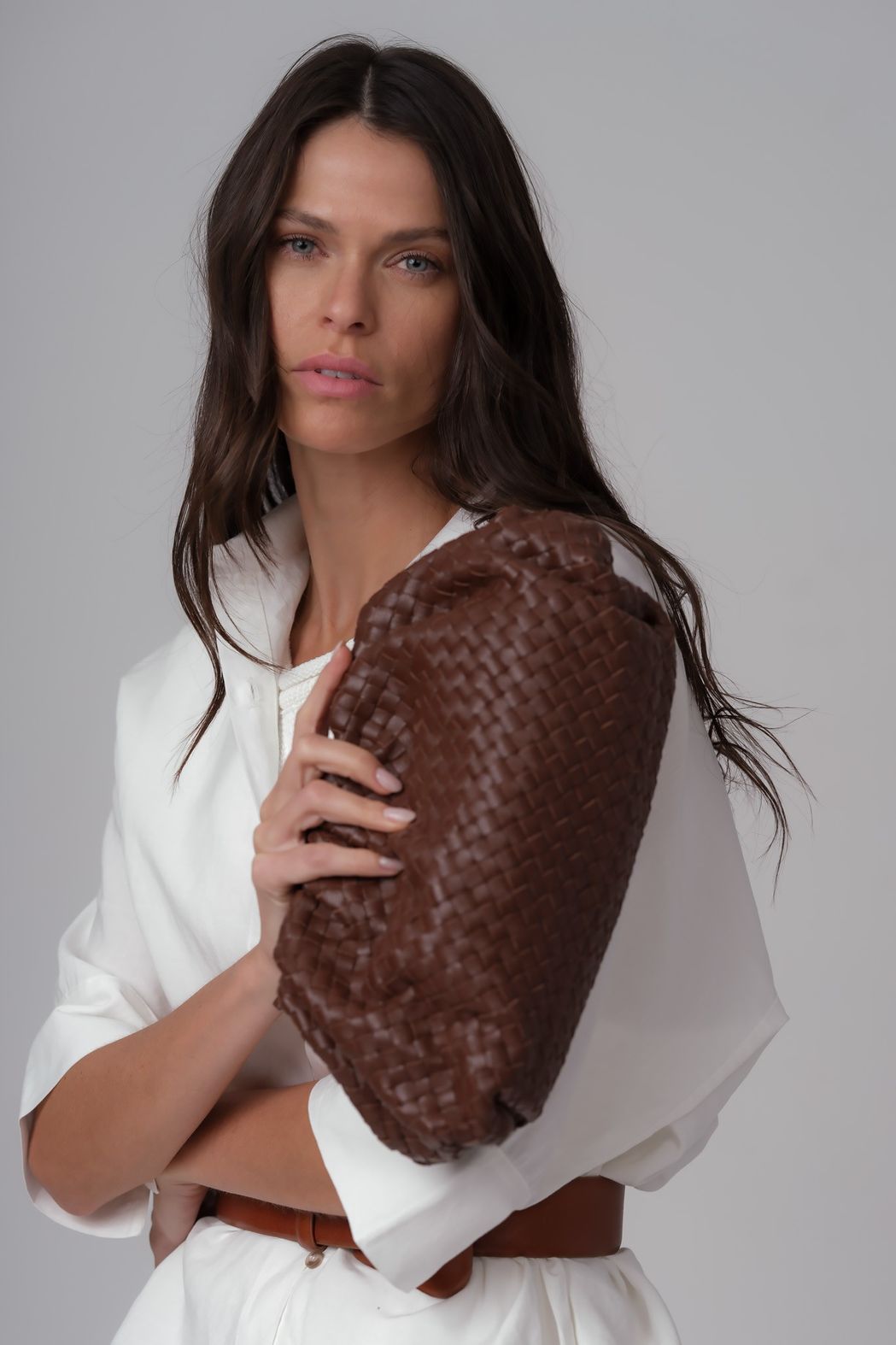 Bolsa em Couro Tresse Pinhão Valentina