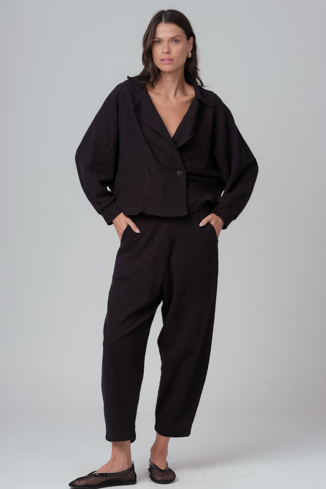 Calça Malha Boucle Preto Mariana