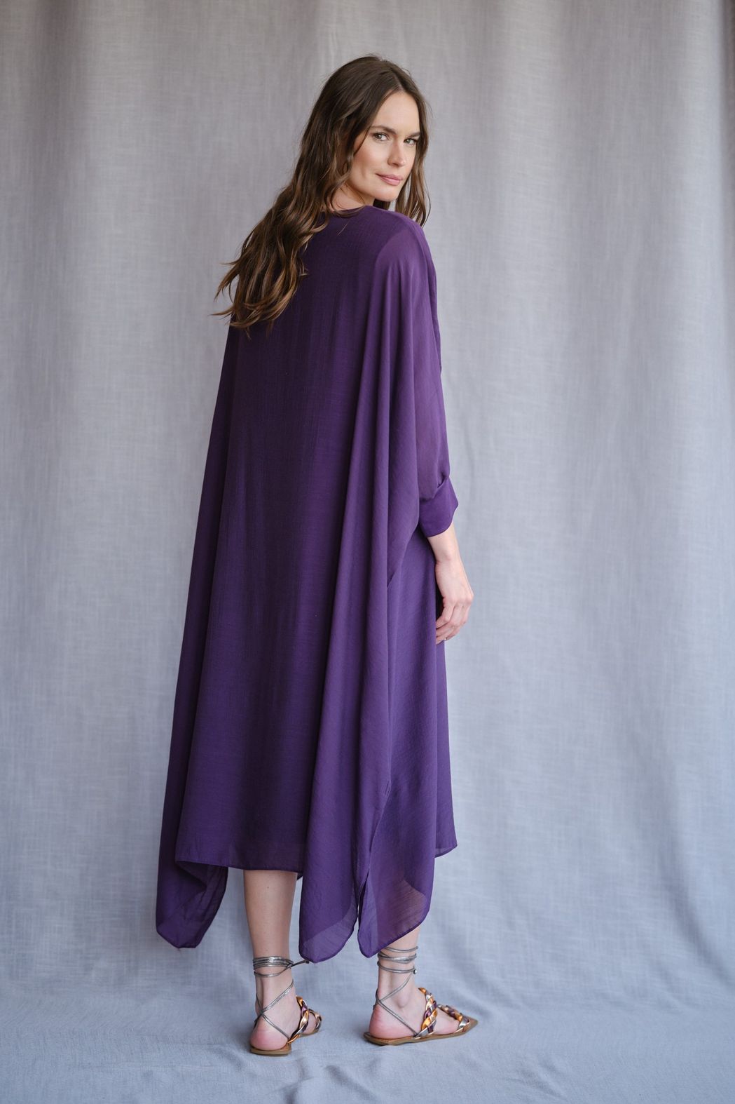 Vestido Musseline Roxo Valentina