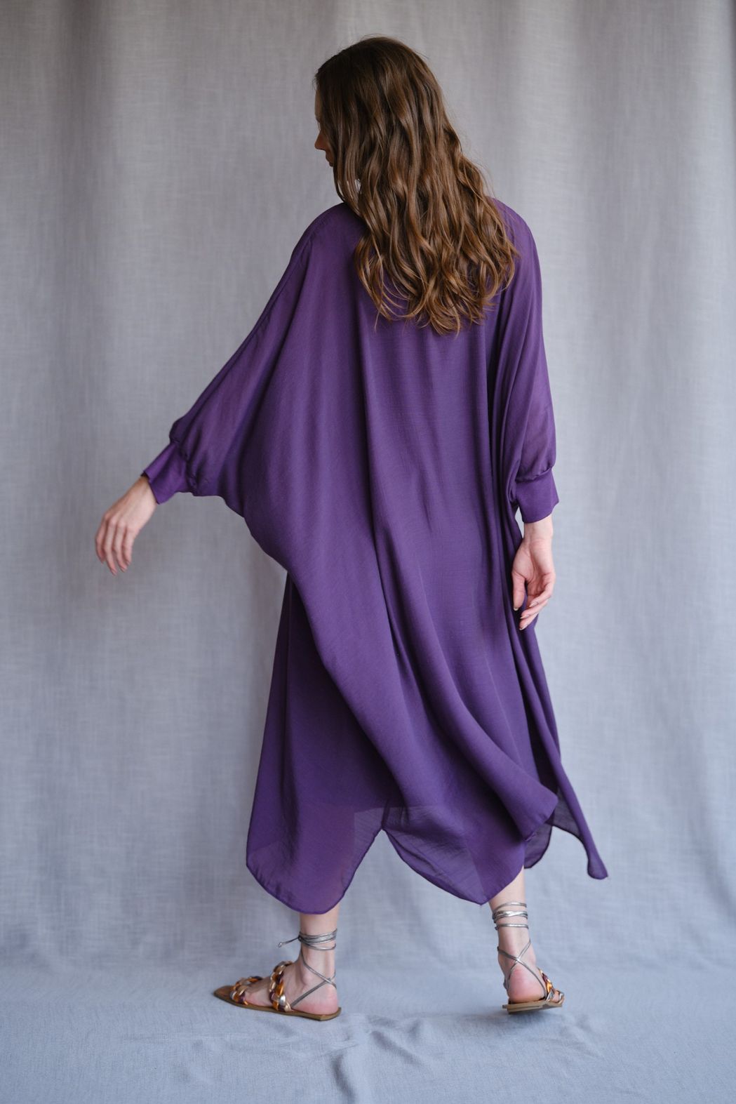 Vestido Musseline Roxo Valentina