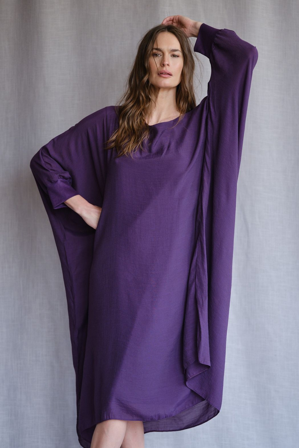 Vestido Musseline Roxo Valentina