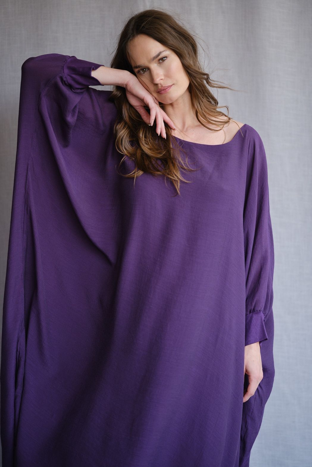 Vestido Musseline Roxo Valentina