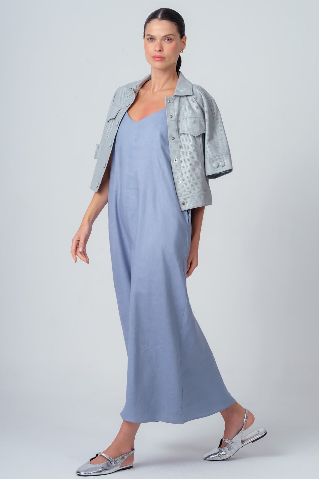Camisa Cropped Couro Nevoa Joana