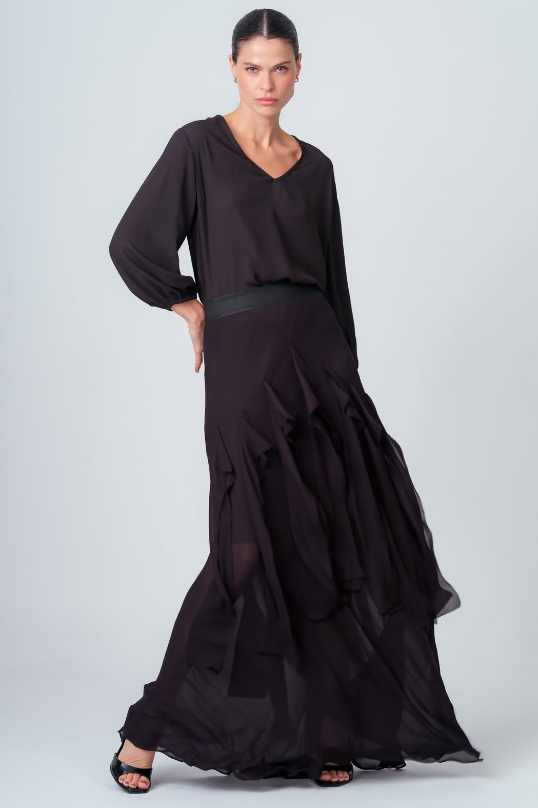 Blusa Crepe Preto Manuela
