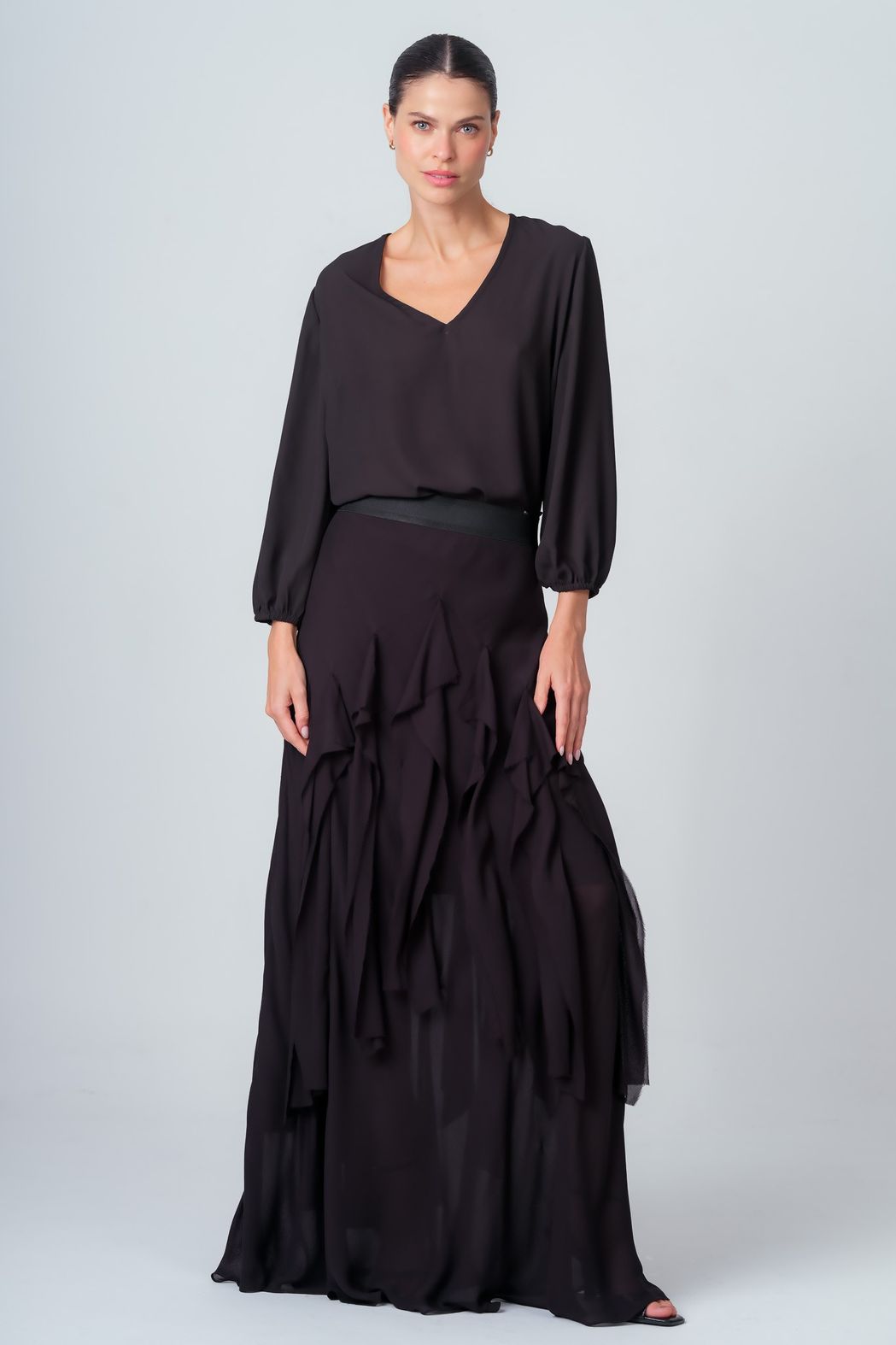 Blusa Crepe Preto Manuela
