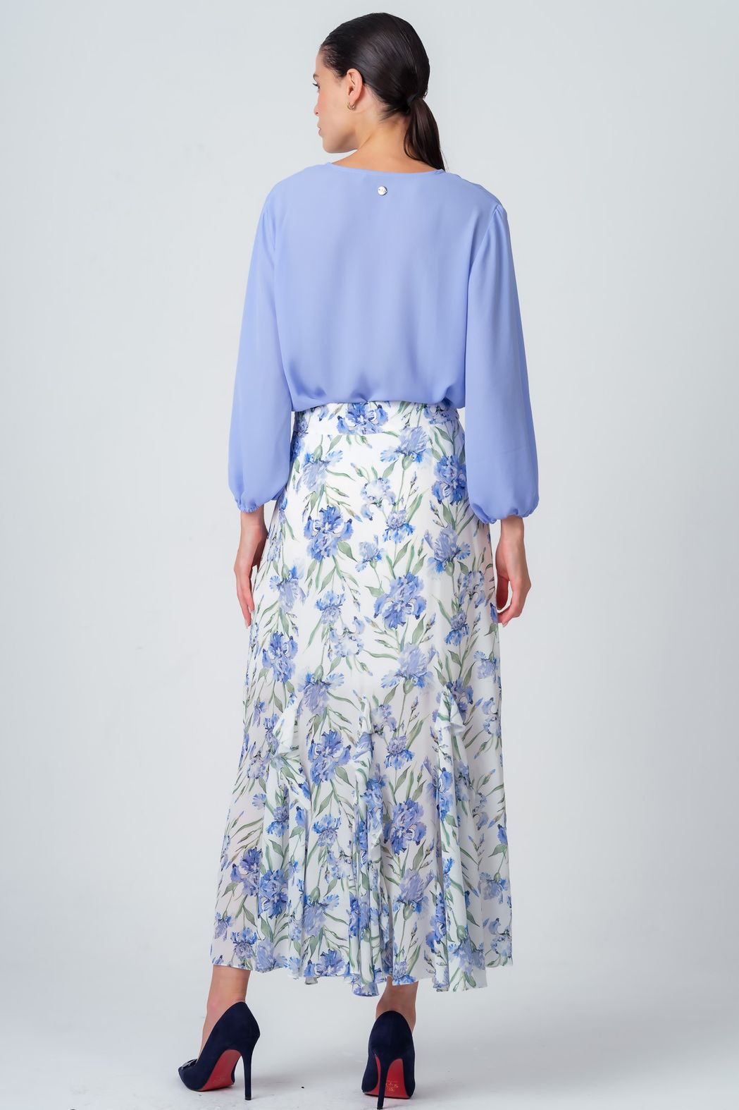 Blusa Crepe Azul Manuela