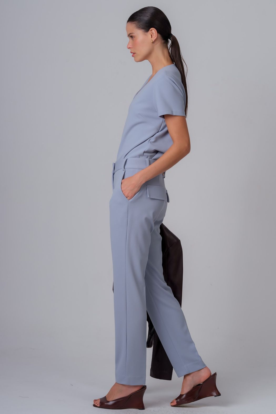 Camiseta Malha Azul Livia