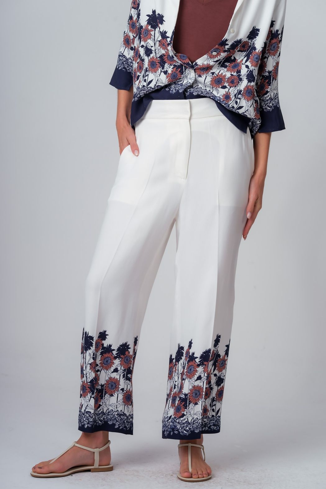 Calça Viscose Estampa Girassóis Sara