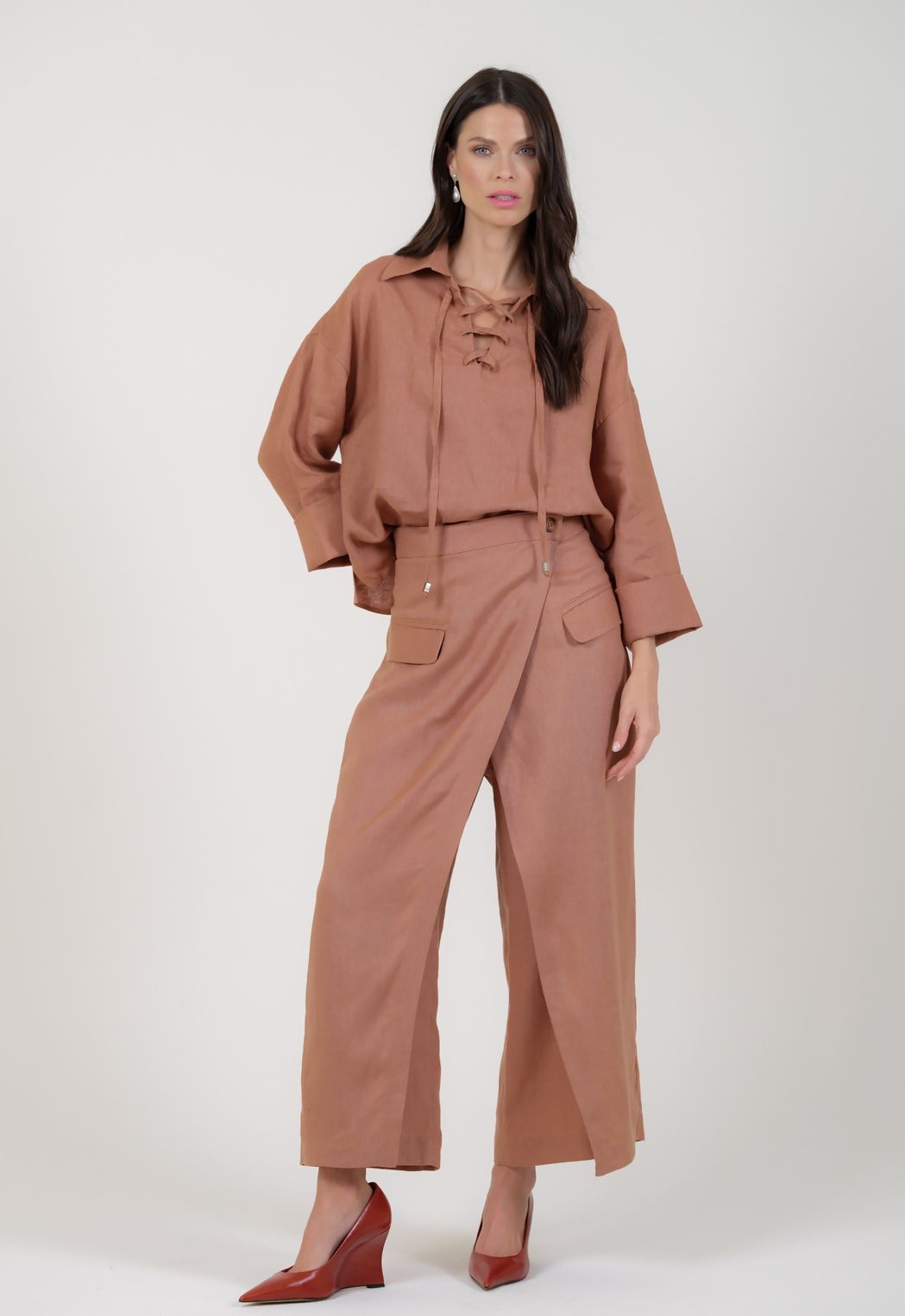 Calça Linho Camel Tiffany