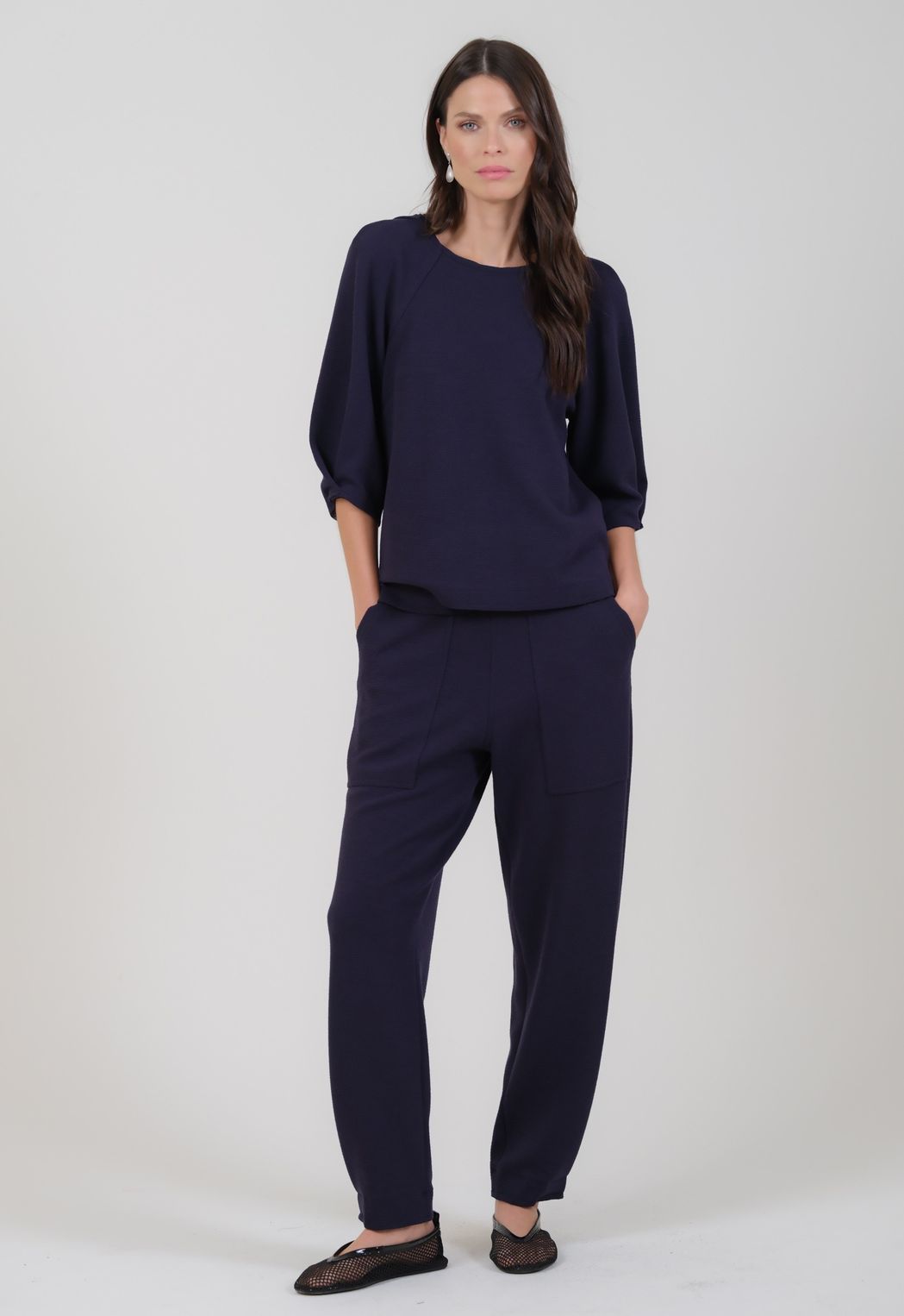 Blusa Malha Boucle Marinho Wchy