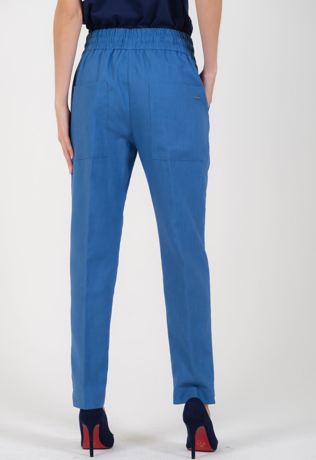Calça Jogging em Linho Azul Leticia