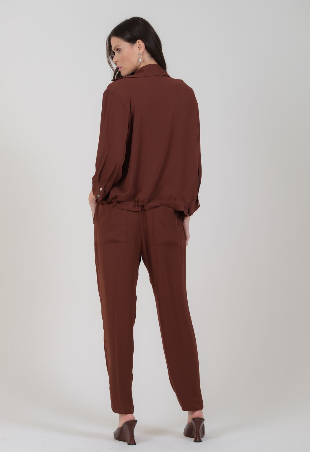Twin Set Crepe Marrom Gabriela