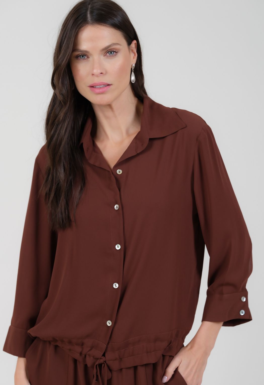 Twin Set Crepe Marrom Gabriela