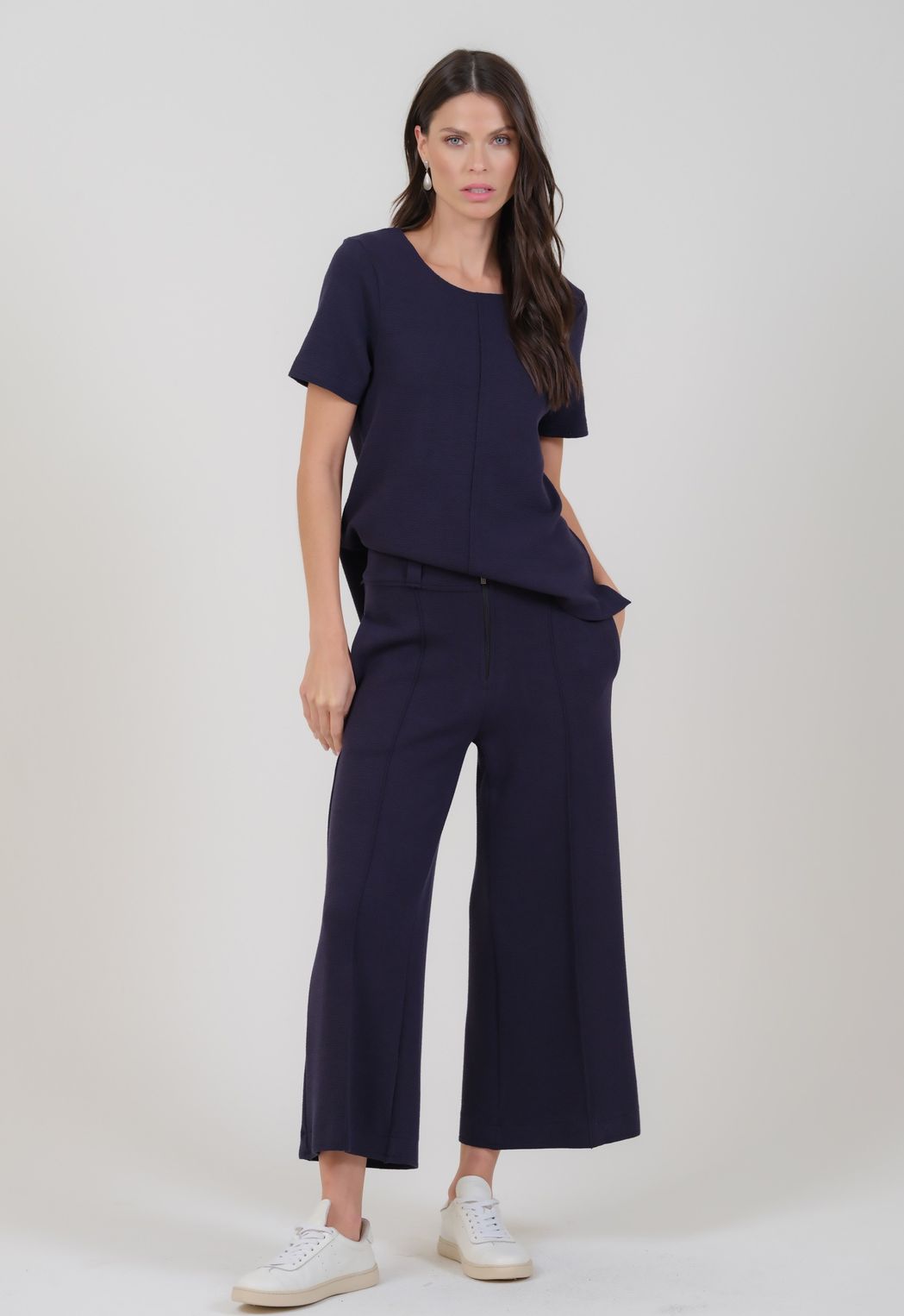 Camiseta Boucle Marinho Marisa
