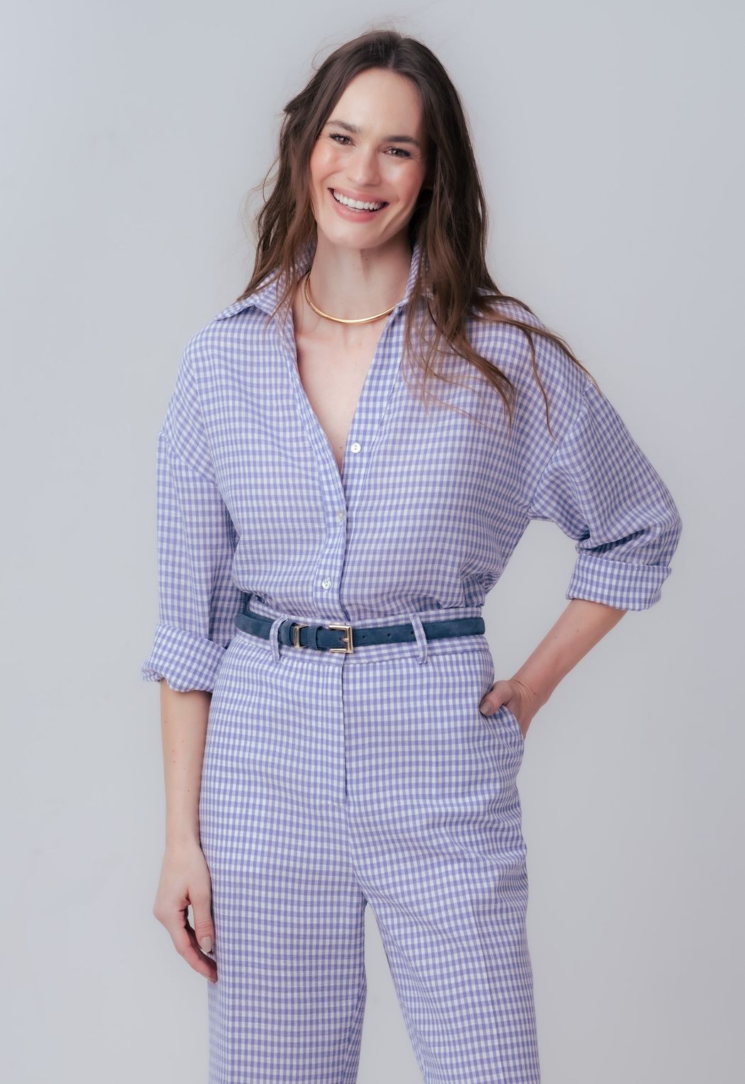 Camisa Vichy Azul Julieta