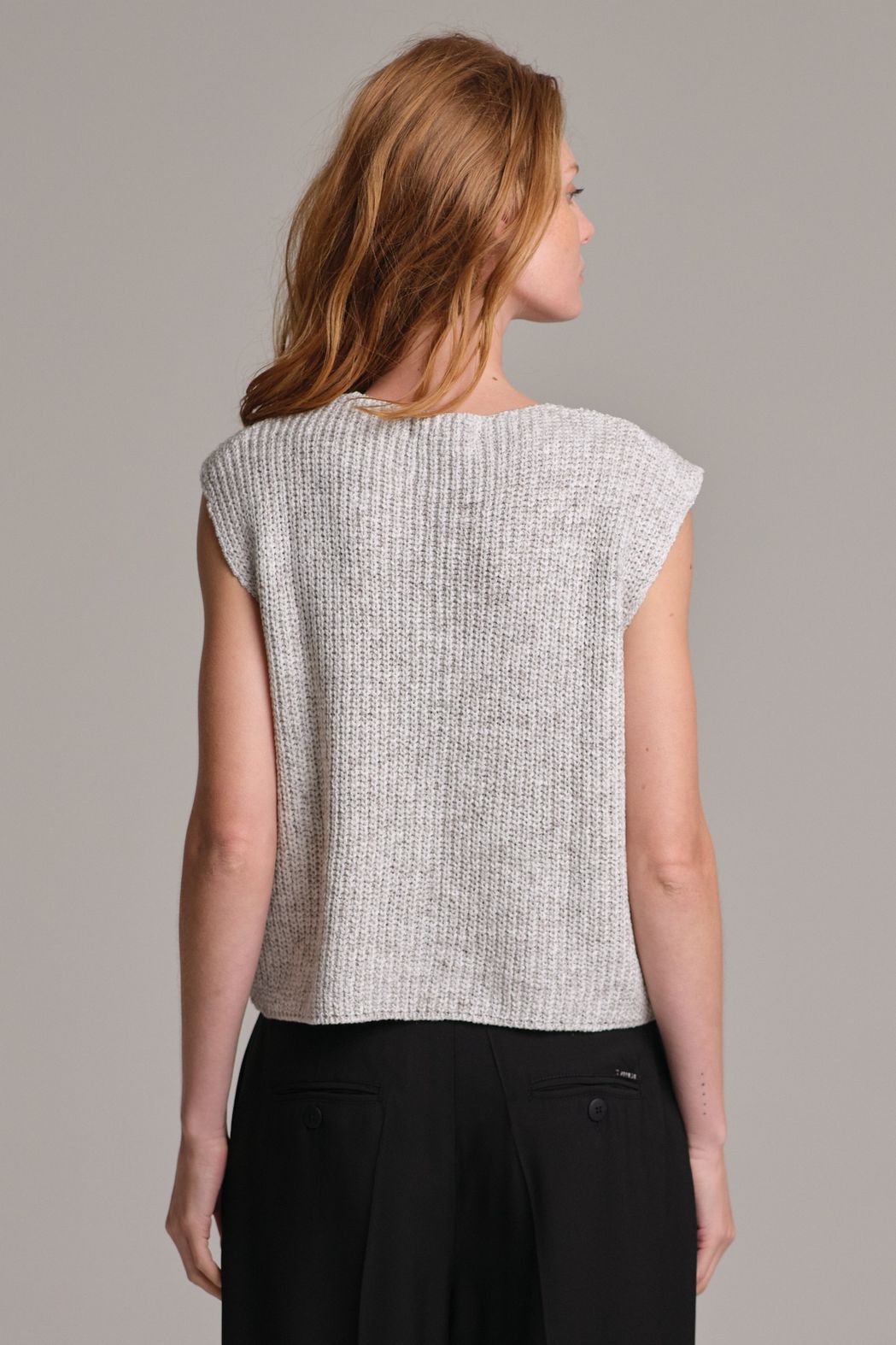 Colete Trico Decote V Off White Conceição