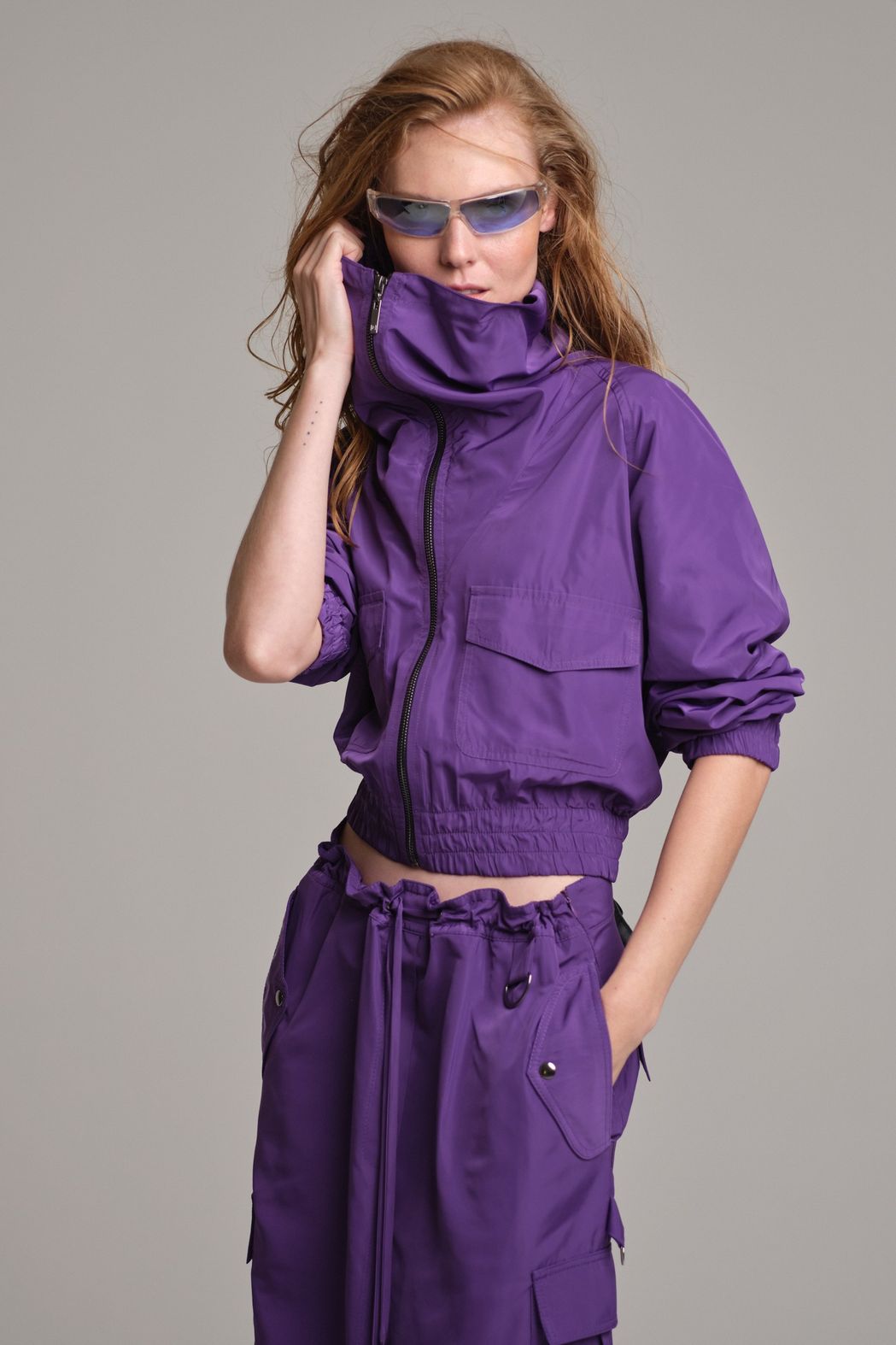 Jaqueta Tecido Tecnológico Roxo Renata