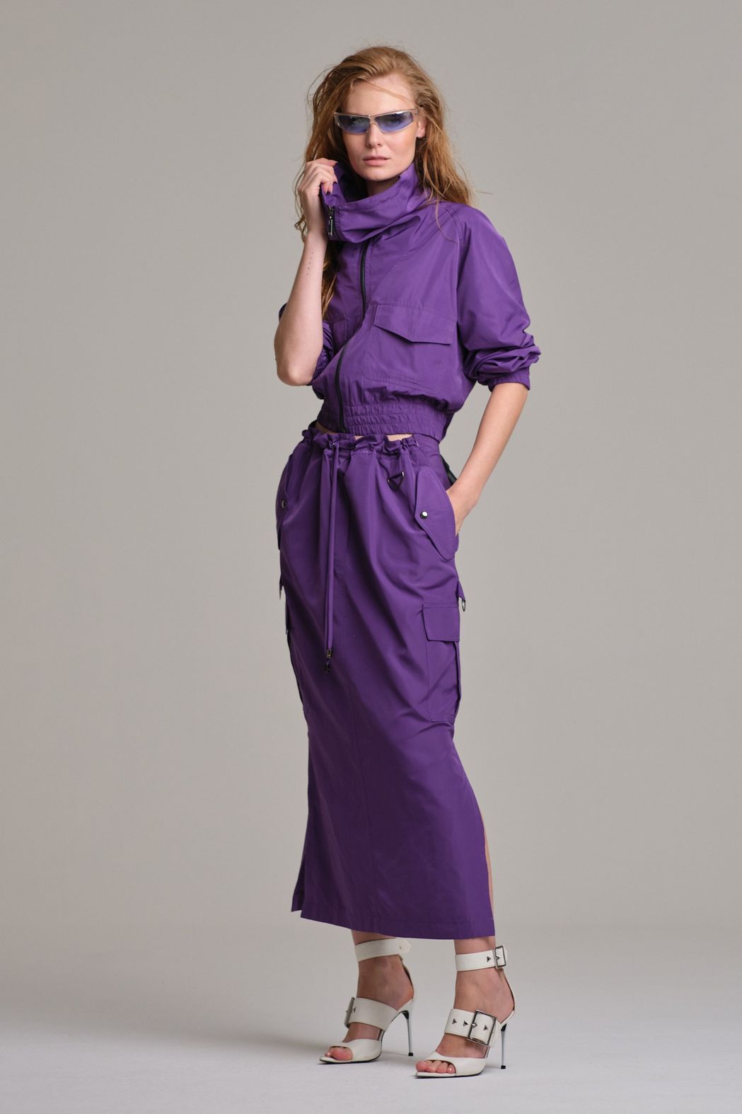 Saia Tecido Tecnológico Roxo Renata