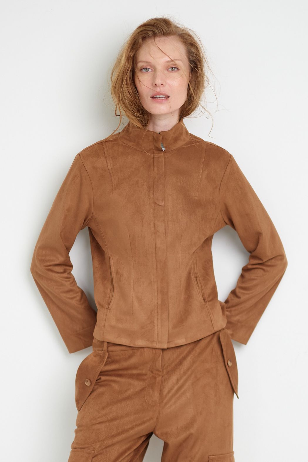Jaqueta Suede Camel Antonia