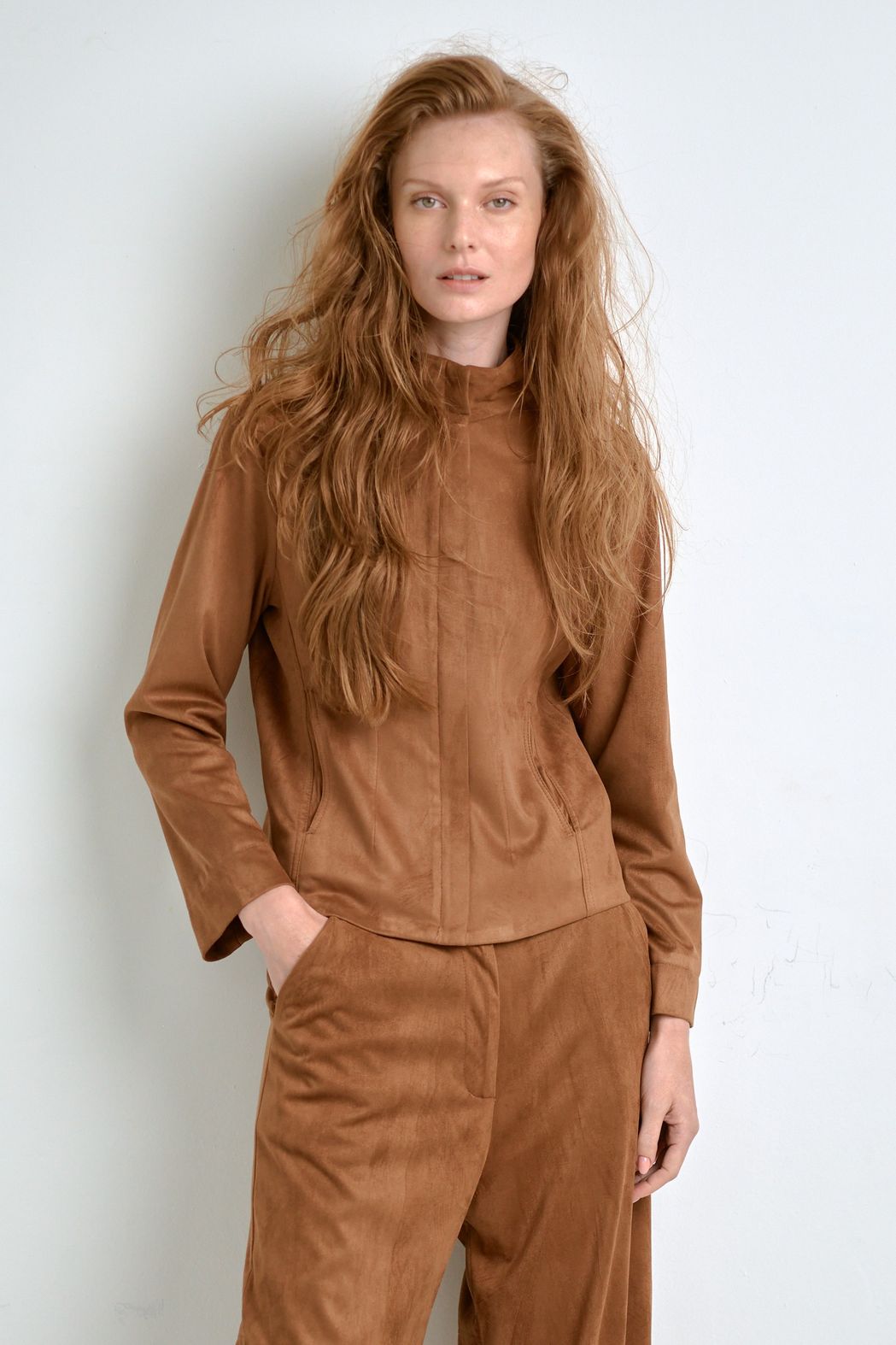 Jaqueta Suede Camel Antonia