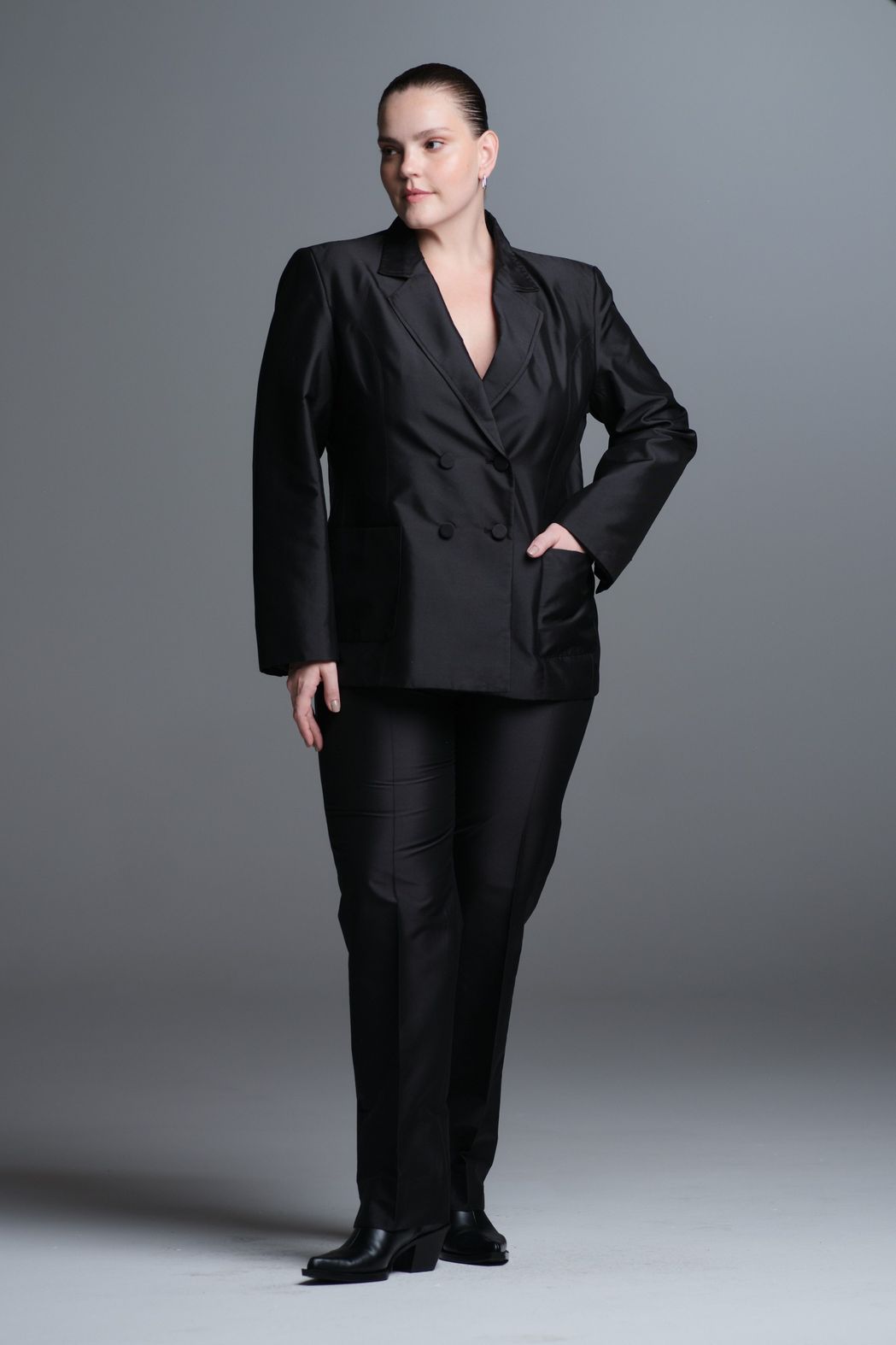 Blazer Tafetá Preto Jackie