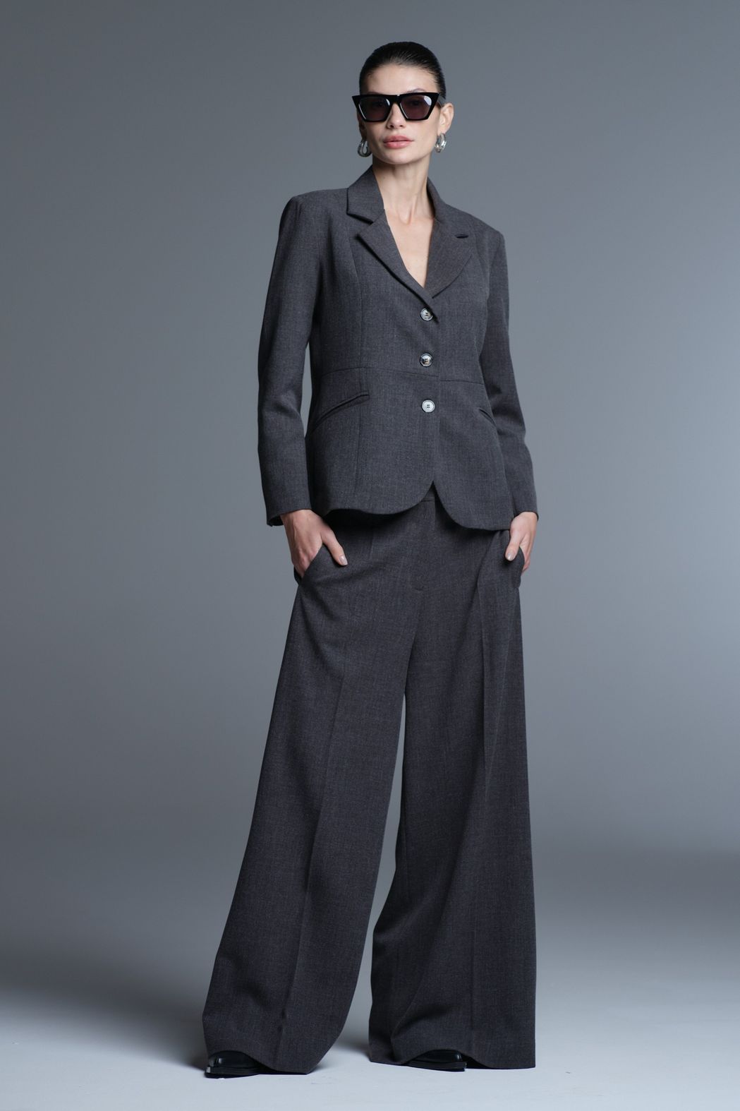 Blazer Alfaiataria Chumbo Mescla Nina CB