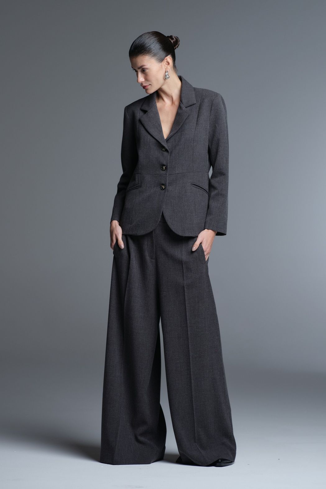 Blazer Alfaiataria Chumbo Mescla Nina CB