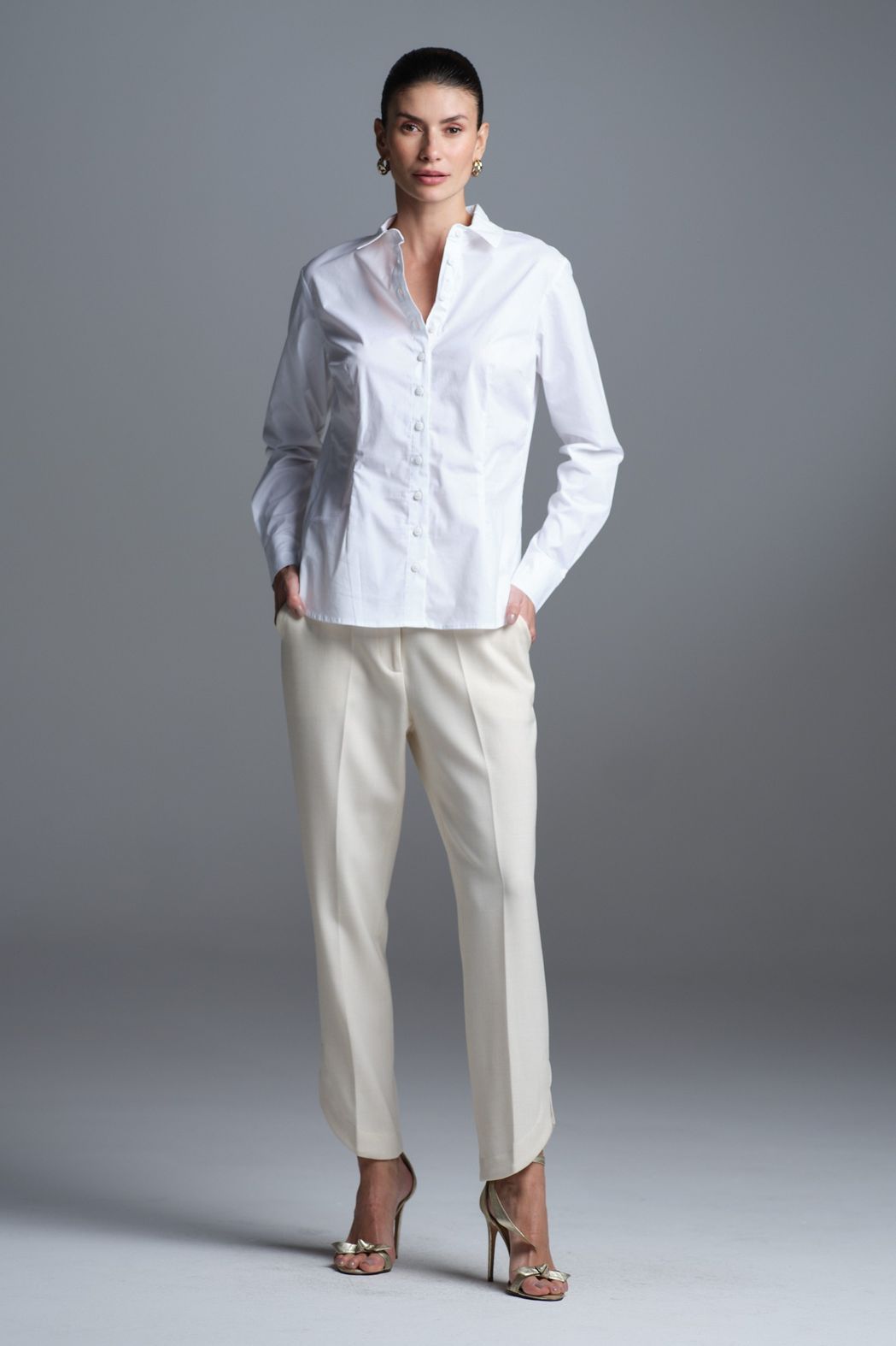 Camisa Tricoline Branco Isabel CB