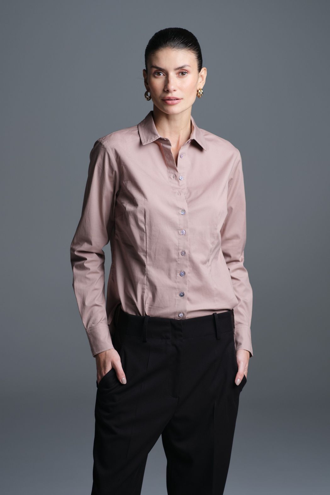 Camisa Tricoline Rose Isabel CB