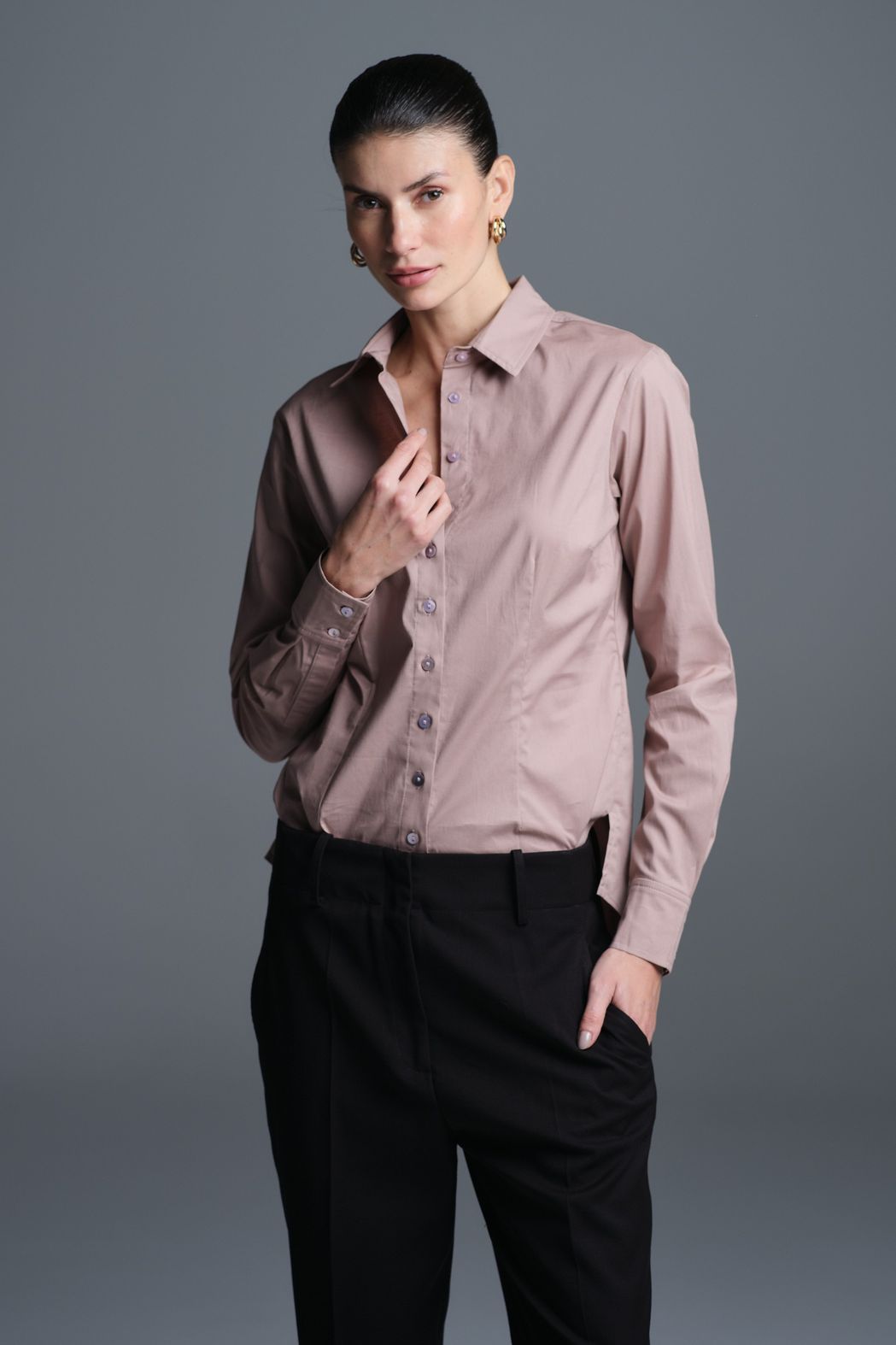 Camisa Tricoline Rose Isabel CB