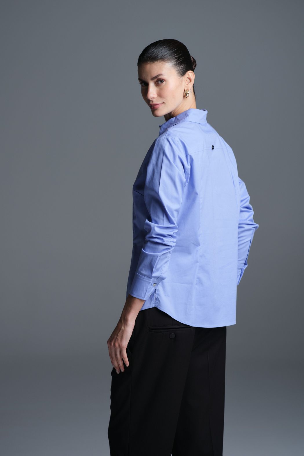Camisa Tricoline Azul Isabel CB