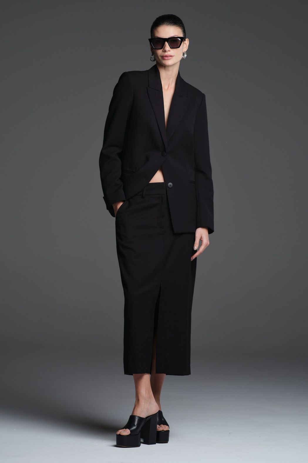 Blazer Gabardine Preto Livia CB
