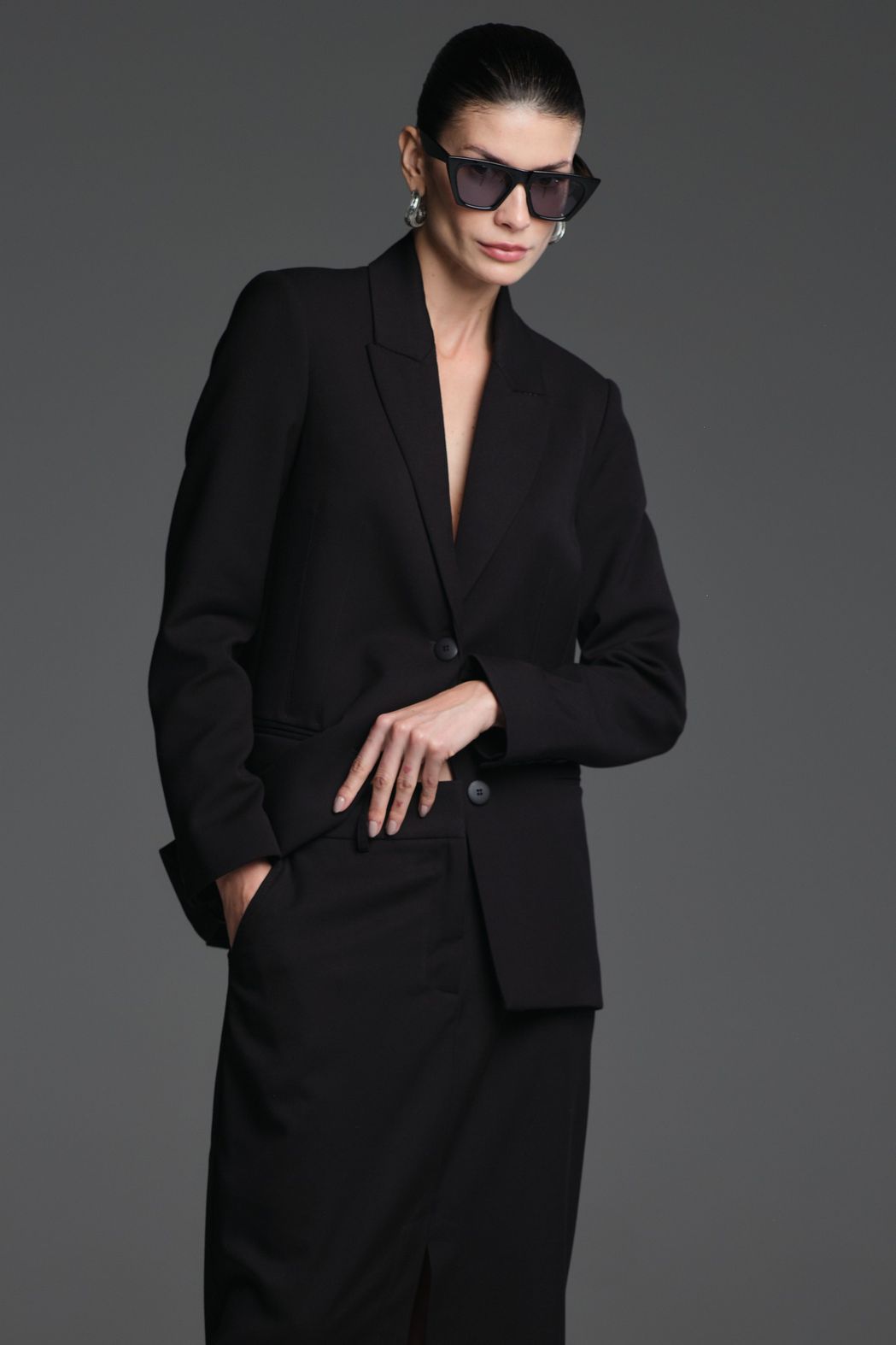 Blazer Gabardine Preto Livia CB
