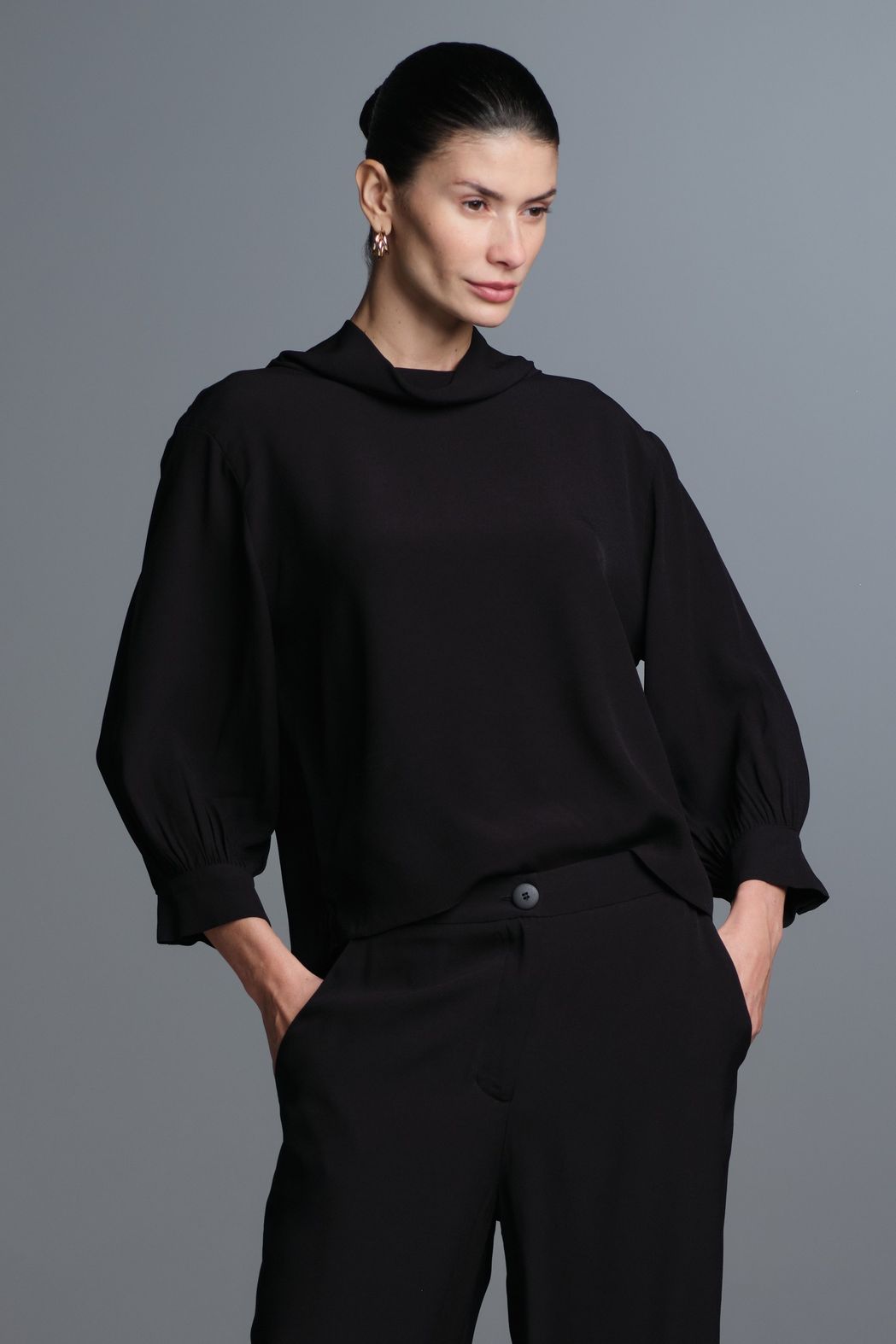 Blusa Gola Ampla Preto Antonella CB