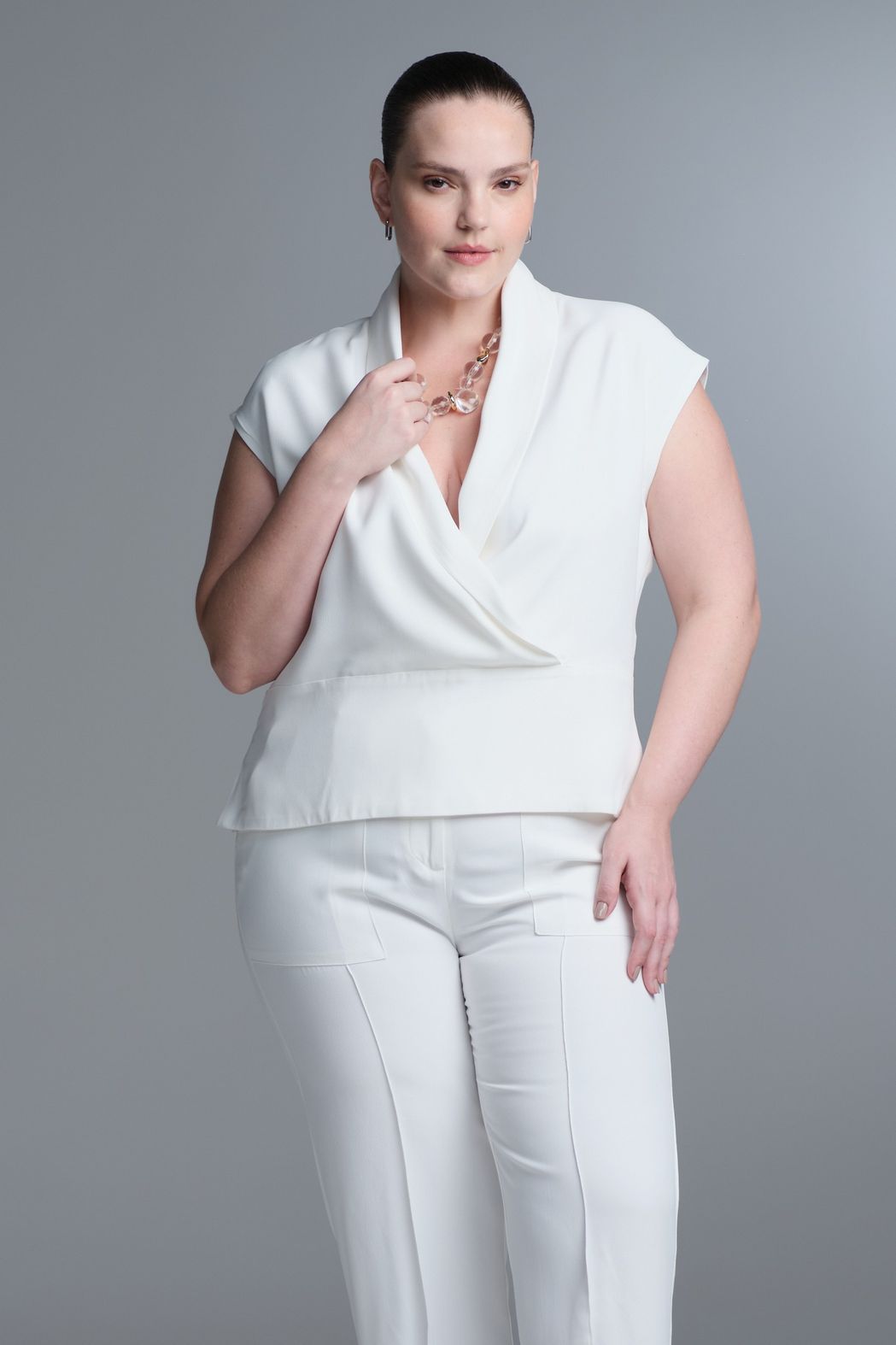 Blusa Crepe Off White Josefina
