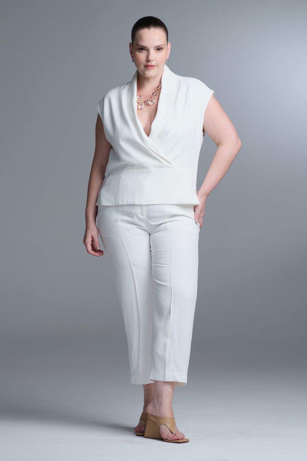 Blusa Crepe Off White Josefina
