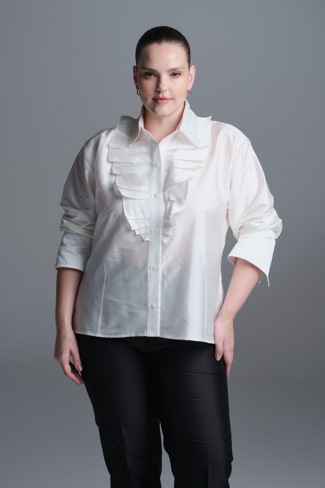 Camisa Tafetá Off White Daiana