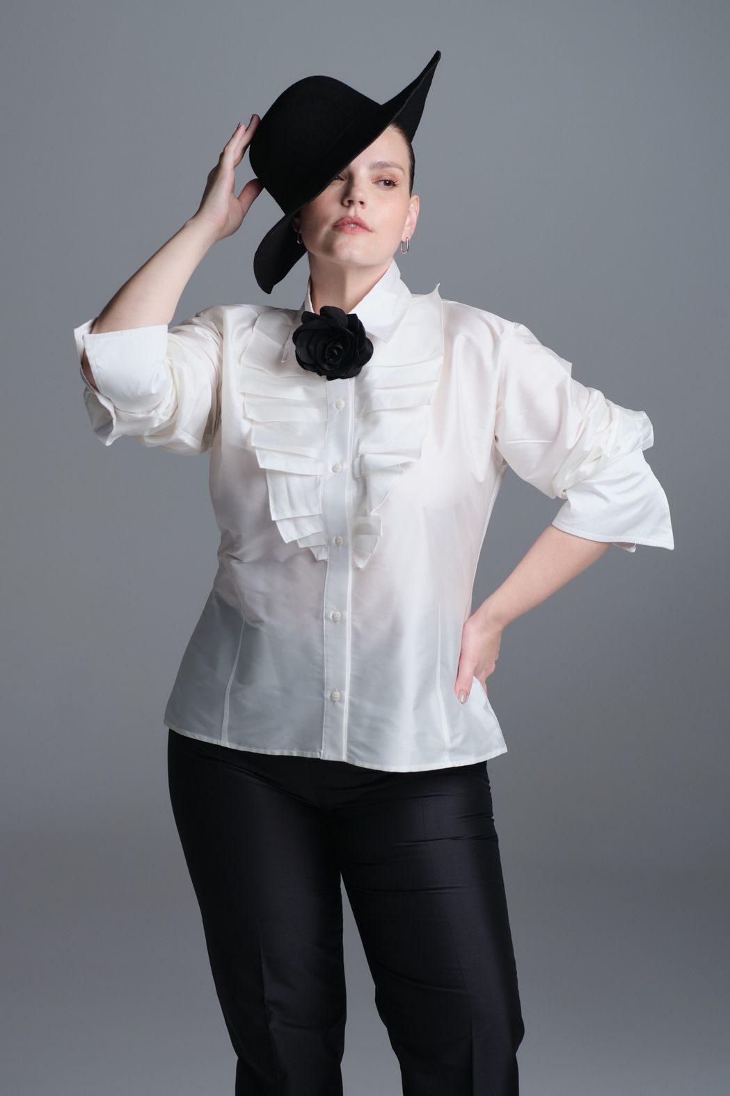 Camisa Tafetá Off White Daiana