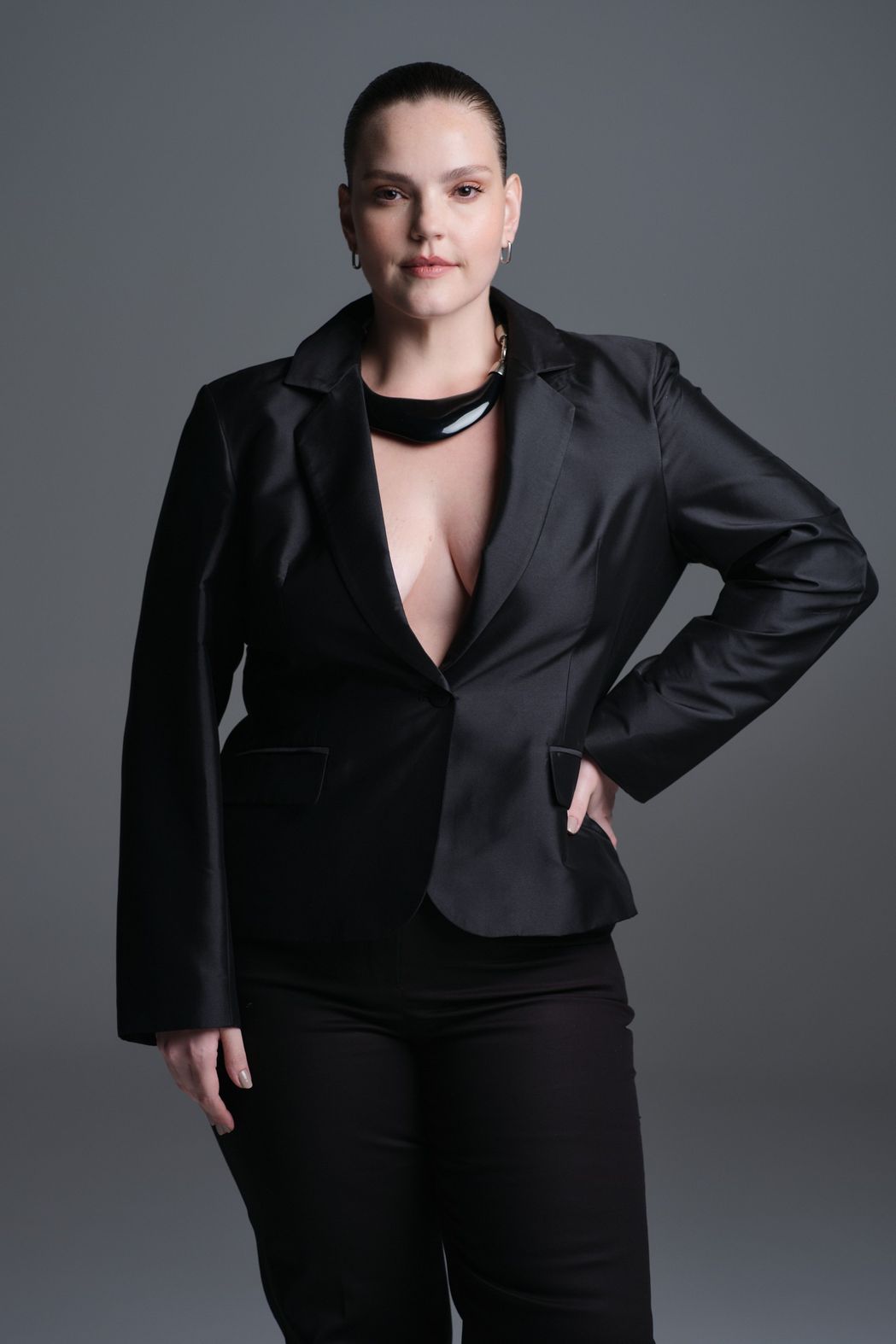 Blazer Tafetá Preto Dominique CB