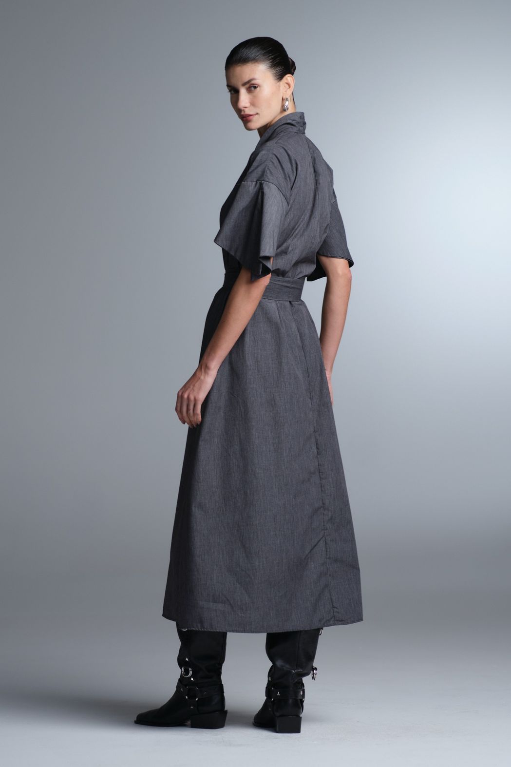 Vestido Alfaiataria Chumbo Fabi